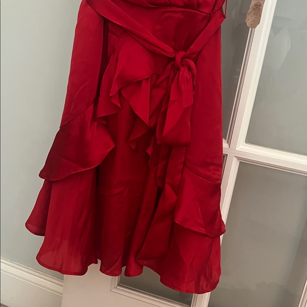 Altar'd State Vibrant Red Wrap Mini Dress - Picture 5 of 6